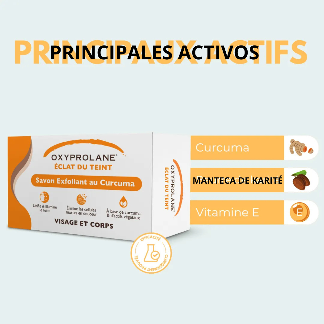 Jabón exfoliante con cúrcuma – OXYPROLANE®  cutis radiante